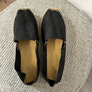 J Jill Cousu Main Black Canvas Espadrilles Size 8 NWOT